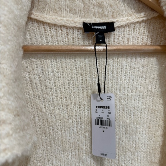 Express Soft Cream Belted Robe - Picture 2 of 7